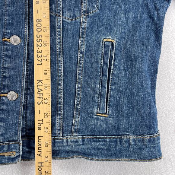 LEVIS Jacket Womens XL Trucker Red Tab Original Denim Cotton Stretch Blue - Picture 15 of 16